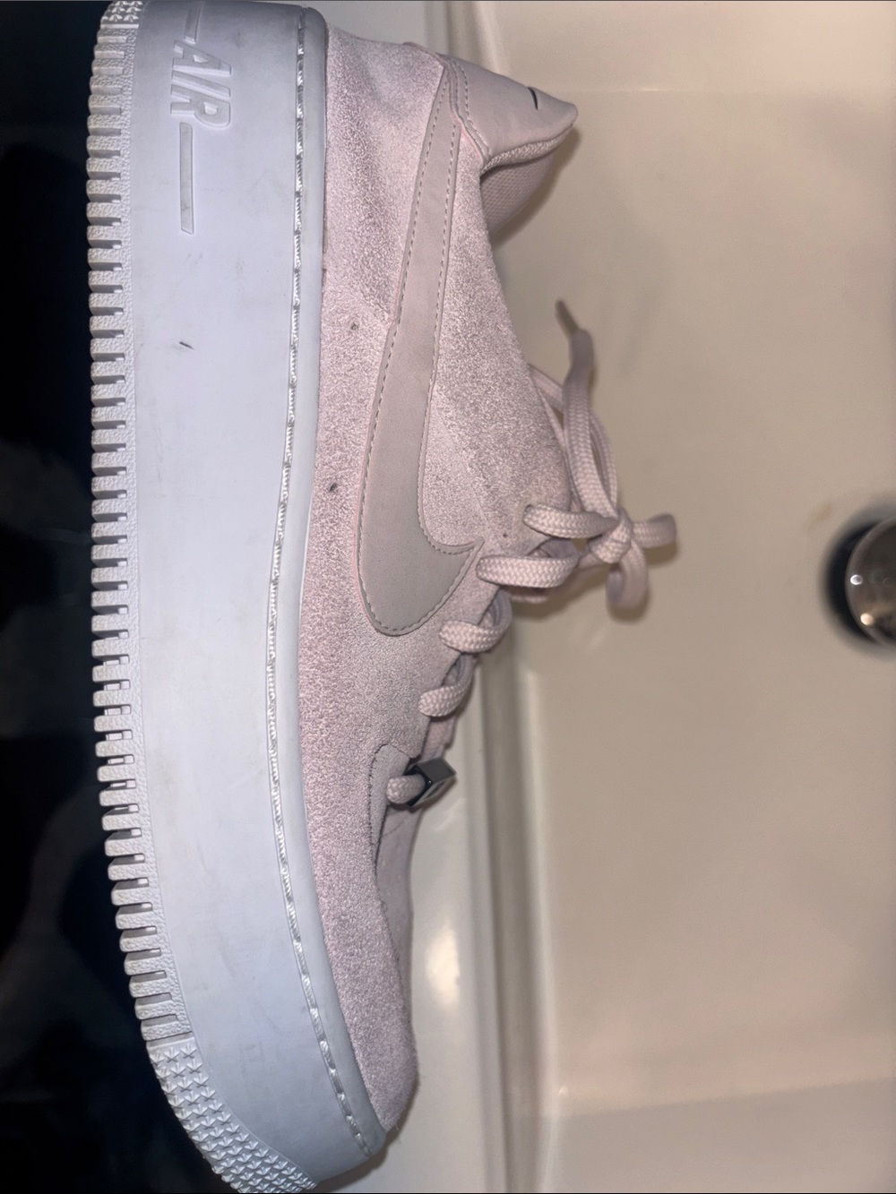 Nike Air Force 1 Low Suede Sneakers - Pale Pink - Picture 9 of 13